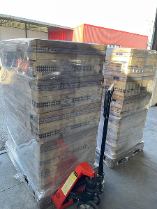 Pallets of craft beer in a warehouse